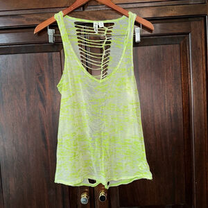 Women's Others Follow Tank Top Size S Lime Green / Yellow Neon Festival Rave